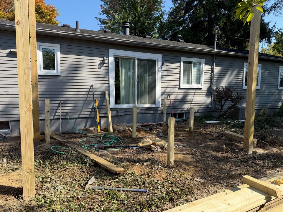 Deck construction in progress